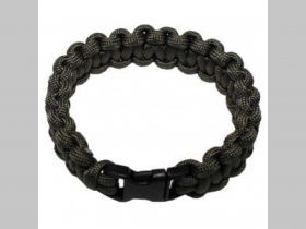 Náramok na prežitie Paracord Bracelet 15 mm farba: olivová a čierna   značka commando